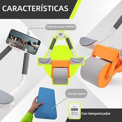 Rueda Abdominal con Resorte y Soporte para Codos